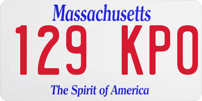 MA license plate 129KP0