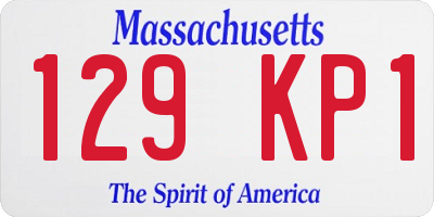 MA license plate 129KP1