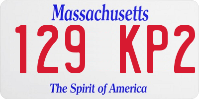 MA license plate 129KP2