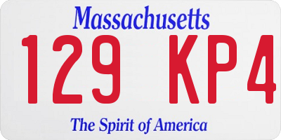 MA license plate 129KP4