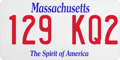 MA license plate 129KQ2