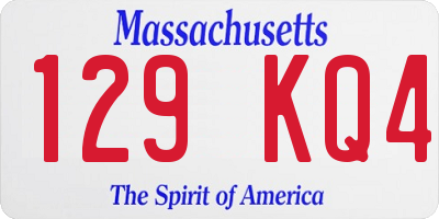 MA license plate 129KQ4