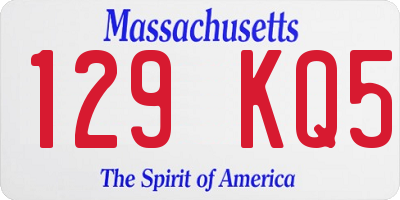 MA license plate 129KQ5