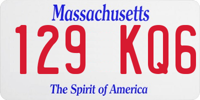 MA license plate 129KQ6