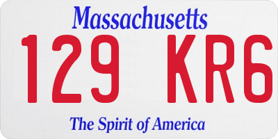 MA license plate 129KR6
