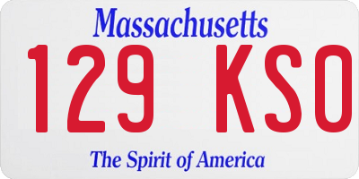 MA license plate 129KS0