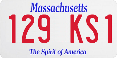 MA license plate 129KS1