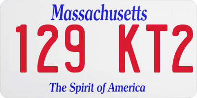 MA license plate 129KT2