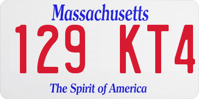 MA license plate 129KT4