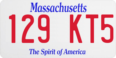 MA license plate 129KT5