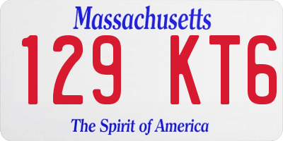 MA license plate 129KT6