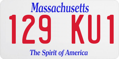 MA license plate 129KU1