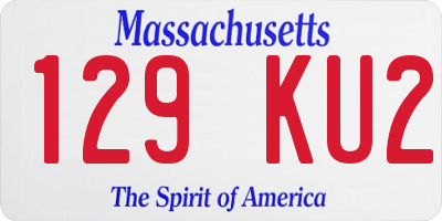 MA license plate 129KU2