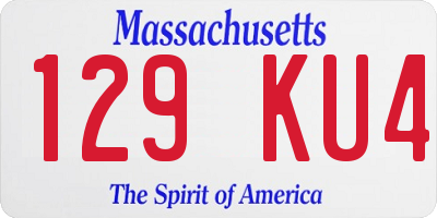 MA license plate 129KU4