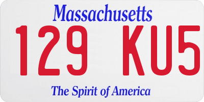 MA license plate 129KU5