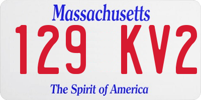 MA license plate 129KV2