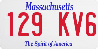 MA license plate 129KV6