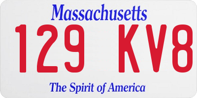MA license plate 129KV8
