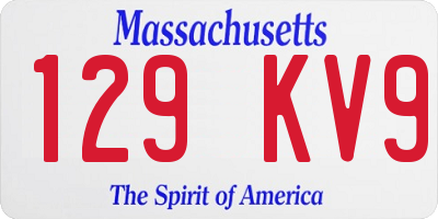 MA license plate 129KV9