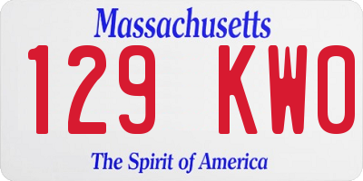 MA license plate 129KW0