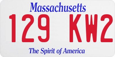 MA license plate 129KW2