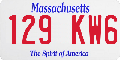 MA license plate 129KW6