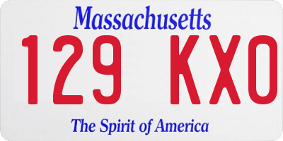 MA license plate 129KX0