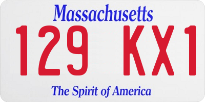 MA license plate 129KX1