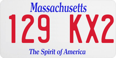 MA license plate 129KX2