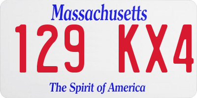 MA license plate 129KX4