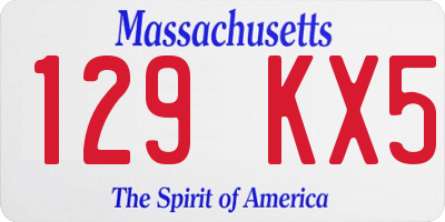MA license plate 129KX5