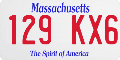 MA license plate 129KX6