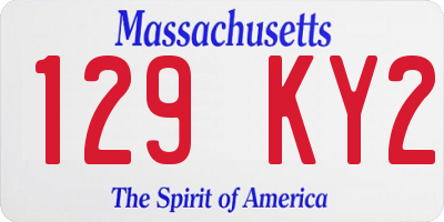 MA license plate 129KY2