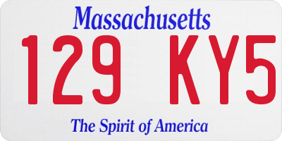 MA license plate 129KY5