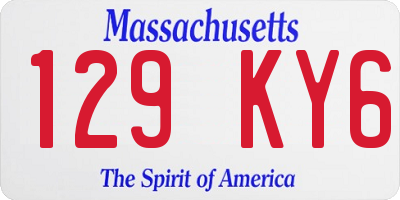 MA license plate 129KY6