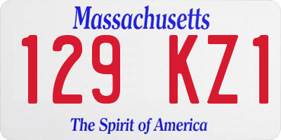 MA license plate 129KZ1