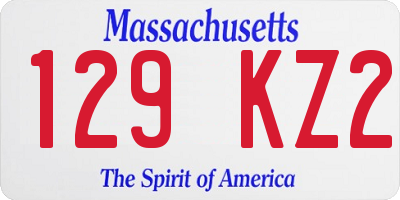 MA license plate 129KZ2