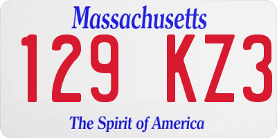 MA license plate 129KZ3