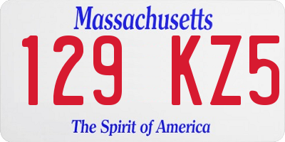 MA license plate 129KZ5
