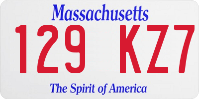 MA license plate 129KZ7