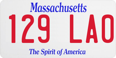 MA license plate 129LA0