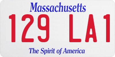 MA license plate 129LA1