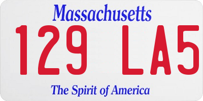 MA license plate 129LA5