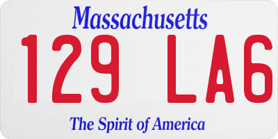 MA license plate 129LA6