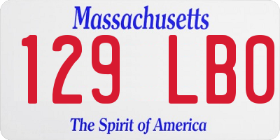 MA license plate 129LB0