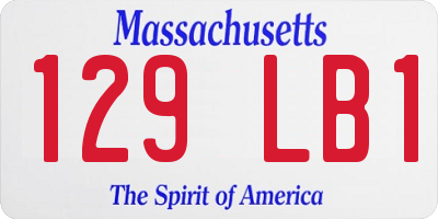MA license plate 129LB1