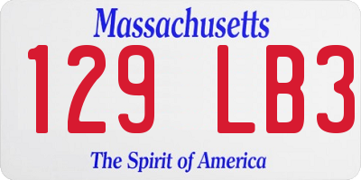 MA license plate 129LB3