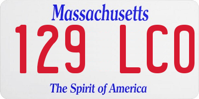 MA license plate 129LC0