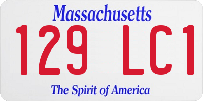 MA license plate 129LC1