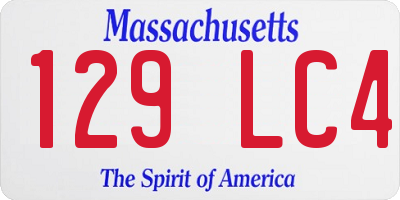 MA license plate 129LC4